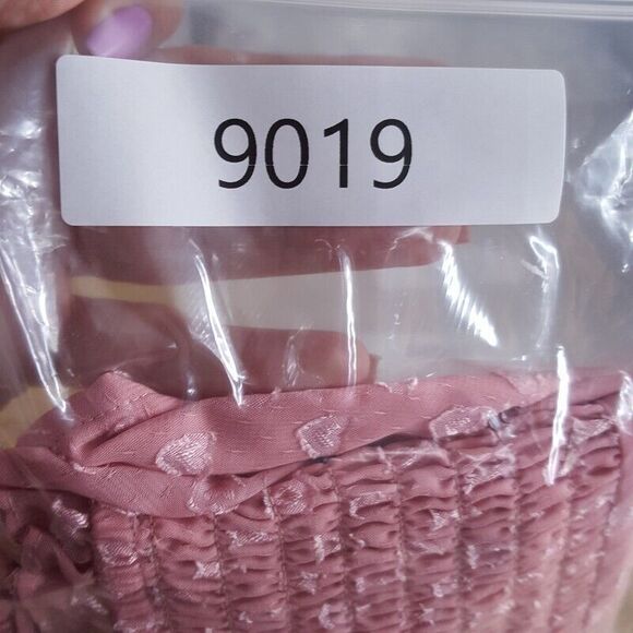 PRIVACY PLEASE Womens Top Medium Pink Off Shoulder Hearts Swiss Dot CELINE - Picture 7 of 7